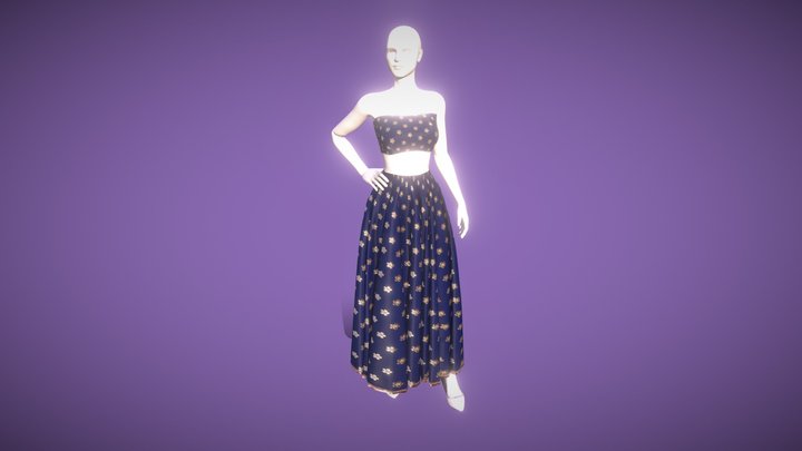 Lehenga_001 3D Model