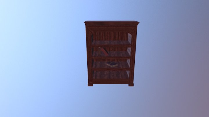 Low Poly Bookshelf 3D Model