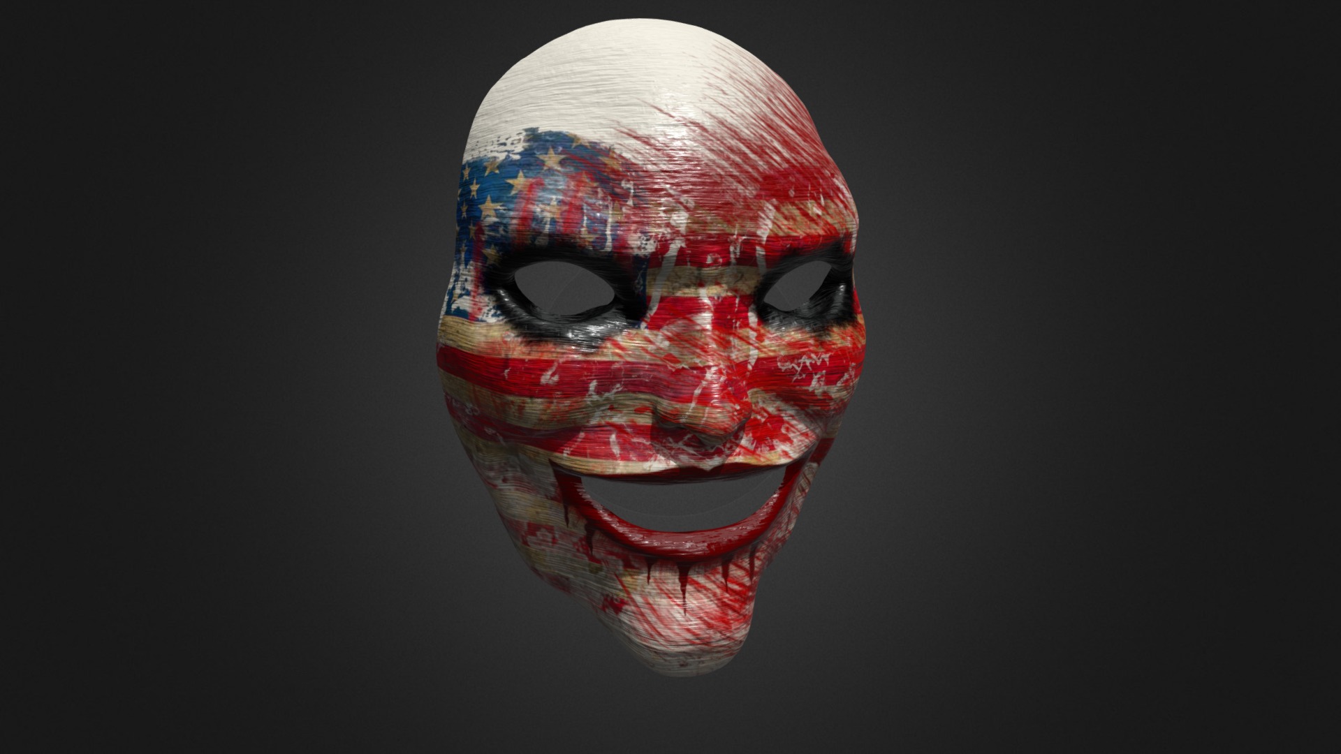 3D model Halloween Mask - This is a 3D model of the Halloween Mask. The 3D model is about a red and white planet.