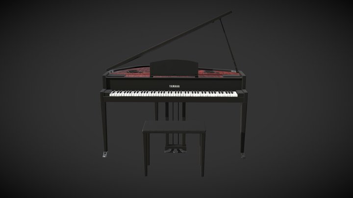 Yamaha Electric Grand Piano 3D Model