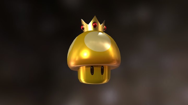 Golden Mushroom 3D Model