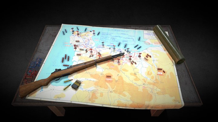 WW2 Operation Plan Table 3D Model