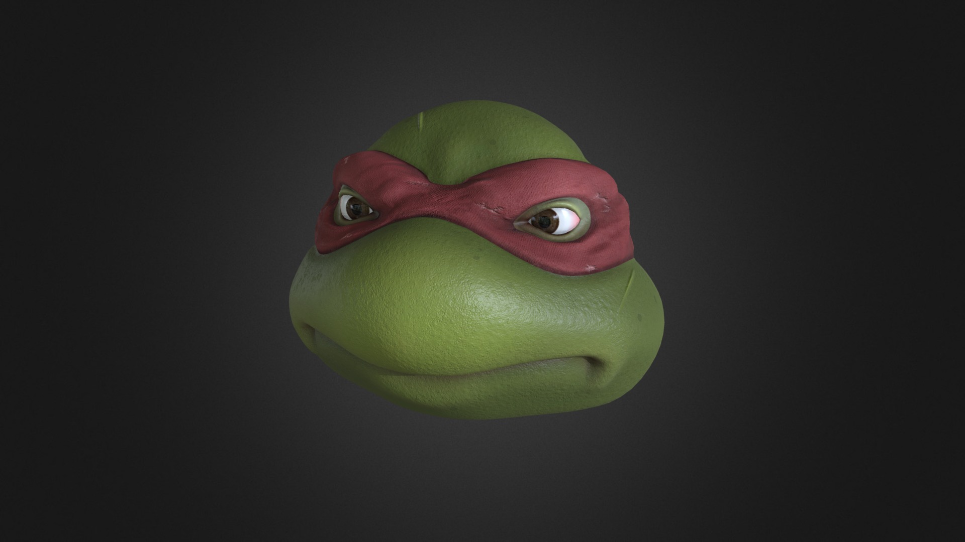 3D model TMNT Raph - This is a 3D model of the TMNT Raph. The 3D model is about a green frog with a red nose.