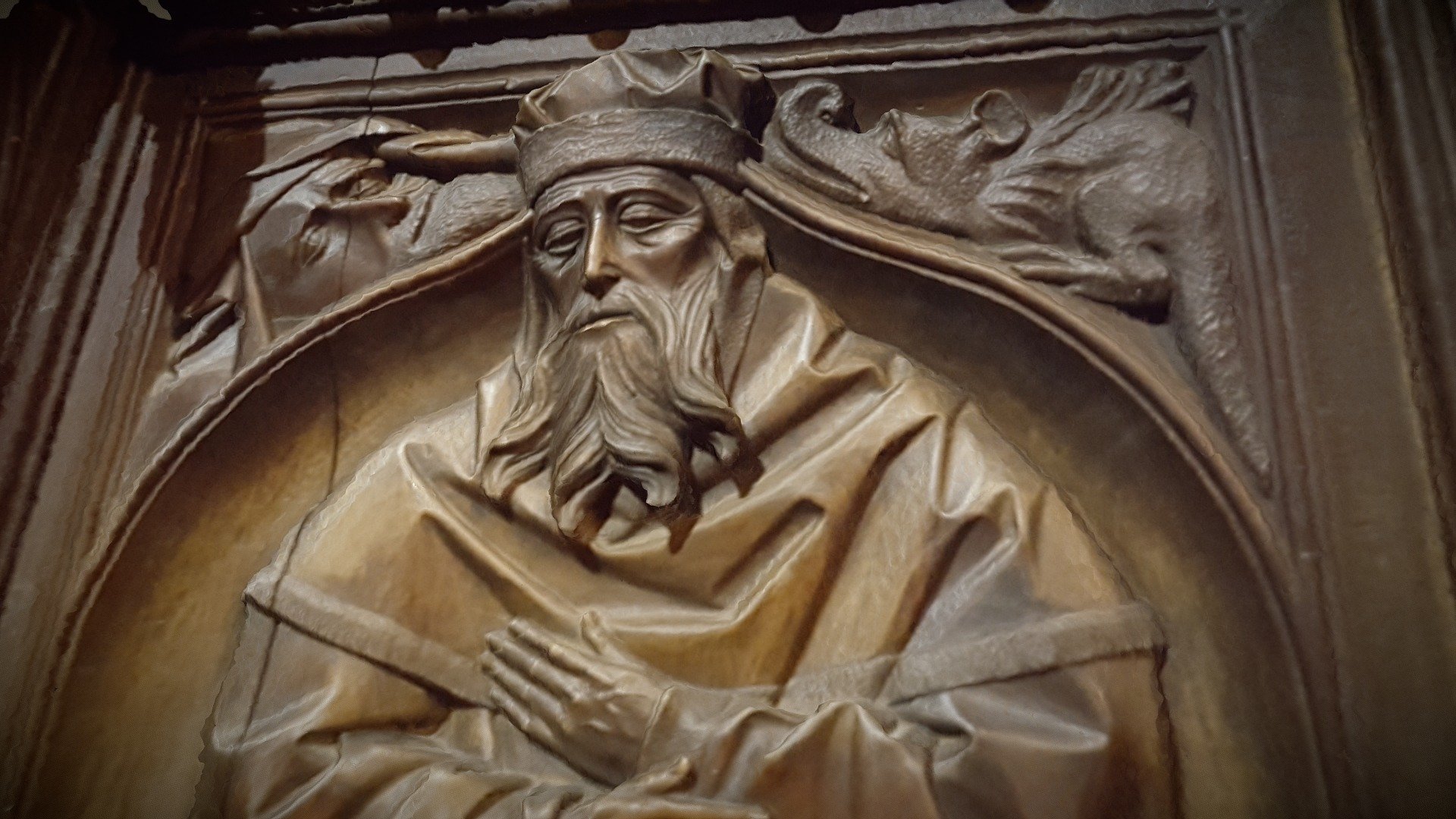 Woodcut León Cathedral interior