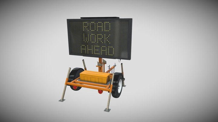 Traffic Message Signboard 3D Model