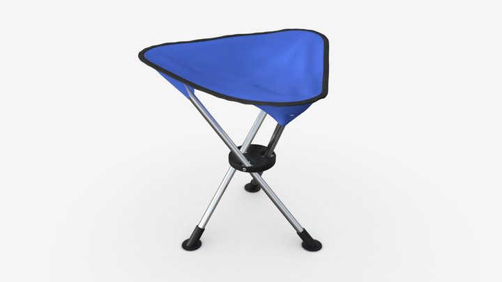 Camping folding tripod chair 3D Model