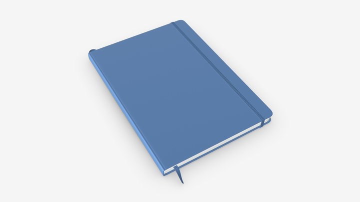 Notebook hardcover with strap A4 3D Model