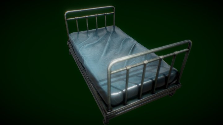 hospital bed with animations 3D Model