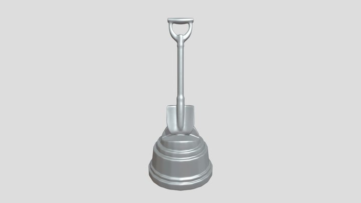 golden trophy with shovel design 3D Model