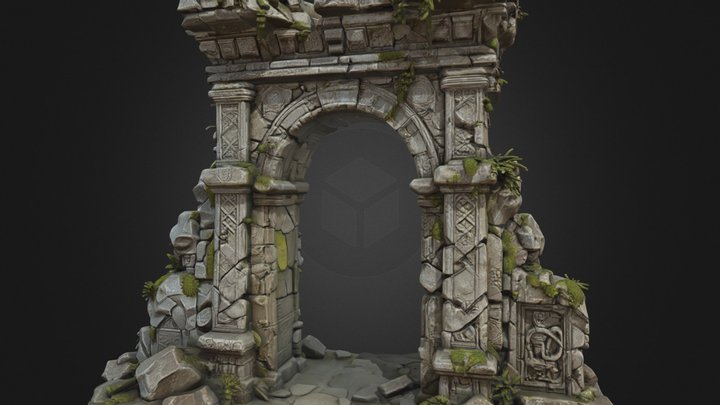 Ancient Stone Gate Ruin - Moss Covered – Modelo 3D gratuito STL