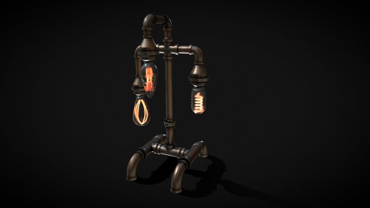 Steam Punk Lamp 3D Model