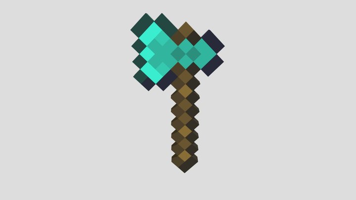 Minecraft 3D Diamond axe 3D Model