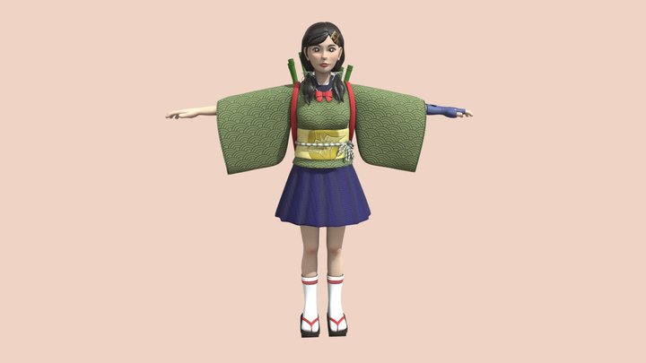 DX2209_CINPROD_SK3 (Akari T-Pose) 3D Model