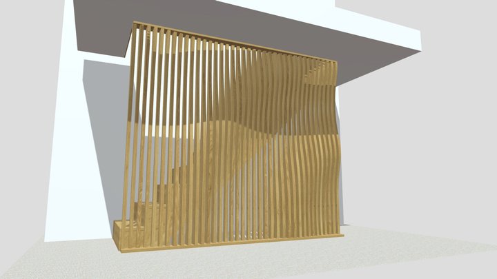 Parametric Slatted Stairs 3D Model