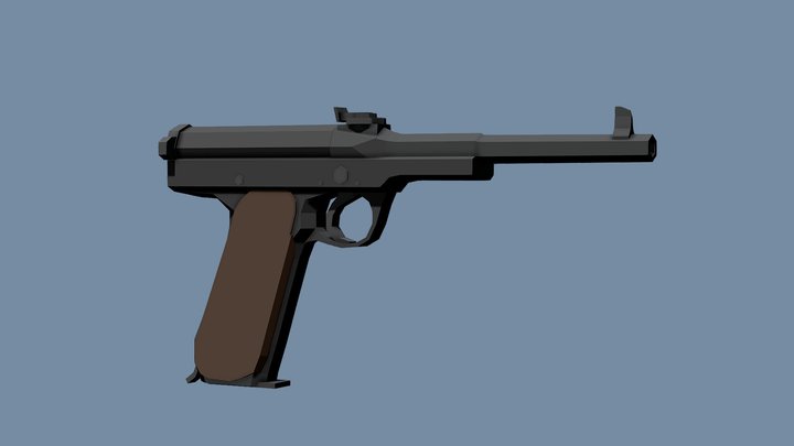 Low-Poly Schwarzlose 1898 – Kostenloses 3D-Modell STL