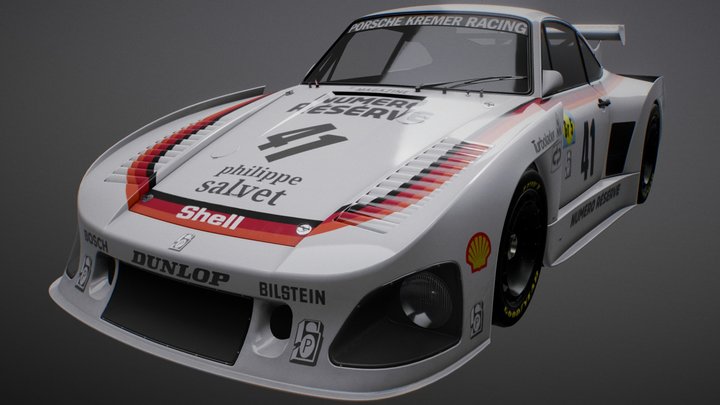 Porsche Kremer Racing 935 K3 Midpoly 3D Model
