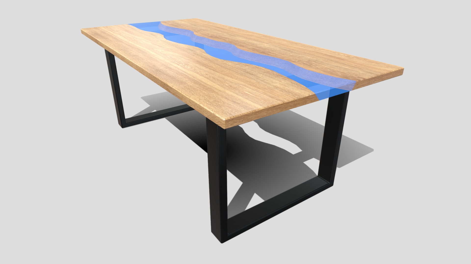 3D model Rivertable - This is a 3D model of the Rivertable. The 3D model is about a table with a blue cover.