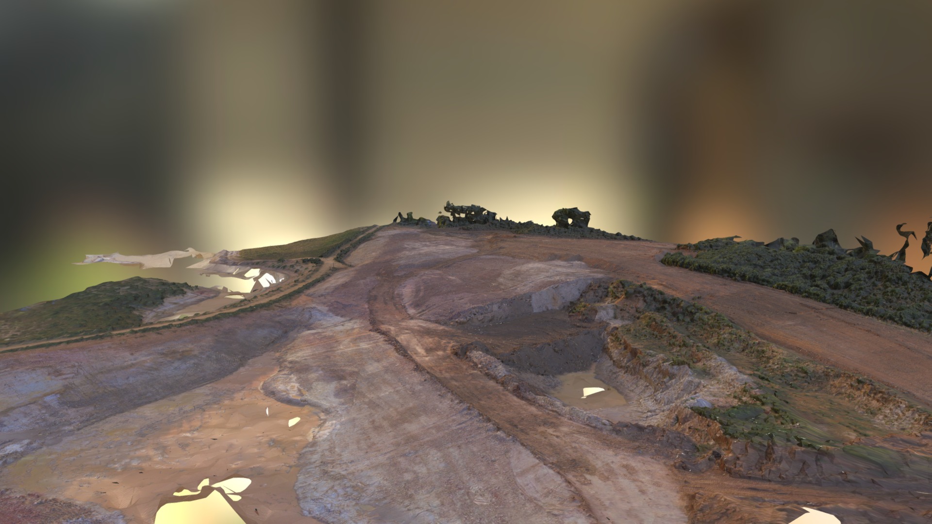 3D model Quarry - This is a 3D model of the Quarry. The 3D model is about a large dirt hill with a road.