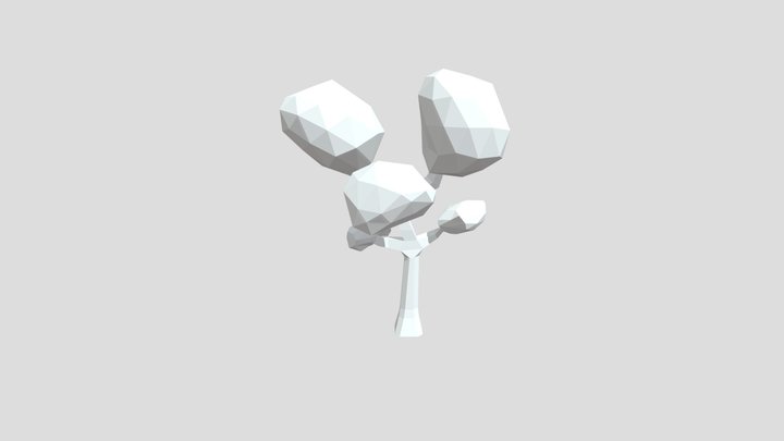 detachable Low Poly Tree 3D Model