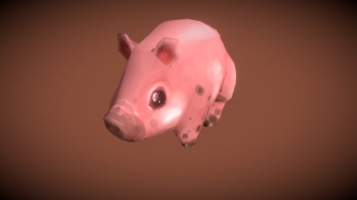 Small farm piglet. 3D Model