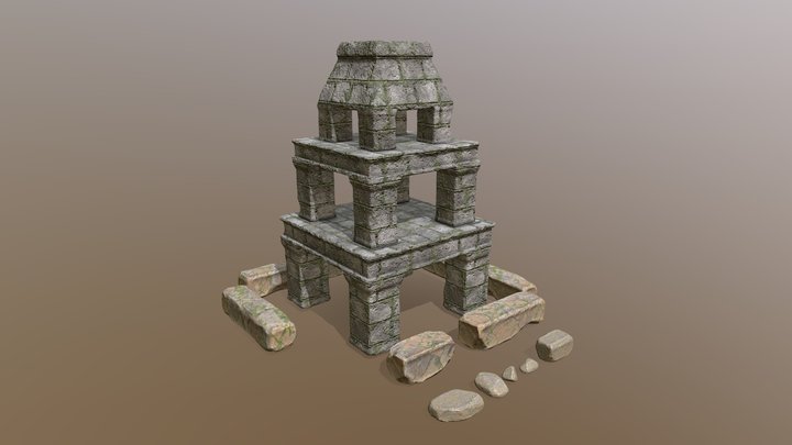 Old Ruined Temple 3D Model