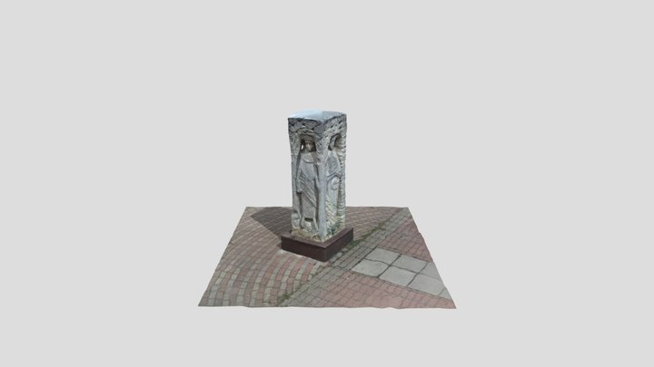 A sandstone monument of four female figures 3D Model