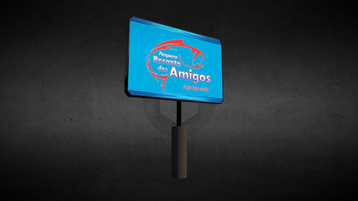 Placa Pesqueiro Recanto dos Amigos 3D Model