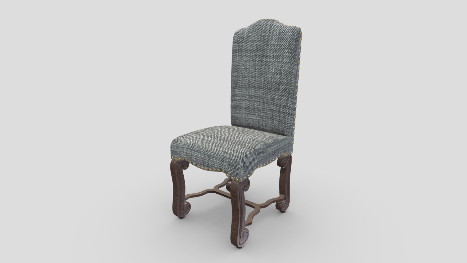 3D model Antique Chair 34 - This is a 3D model of the Antique Chair 34. The 3D model is about a chair with a cushion.
