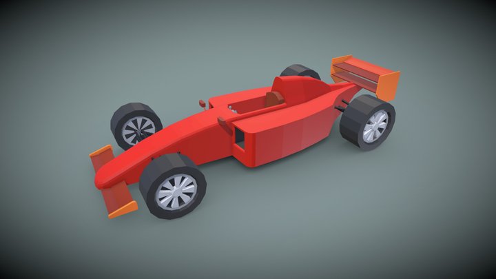 Lowpoly F1 Car 3D Model