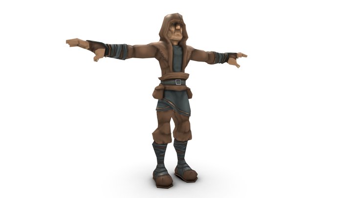 Hand-Painted Low Poly Character Rogue / Assassin 3D Model