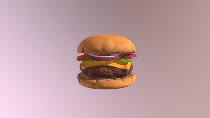 Чизбургер в развернутом виде 3D Model