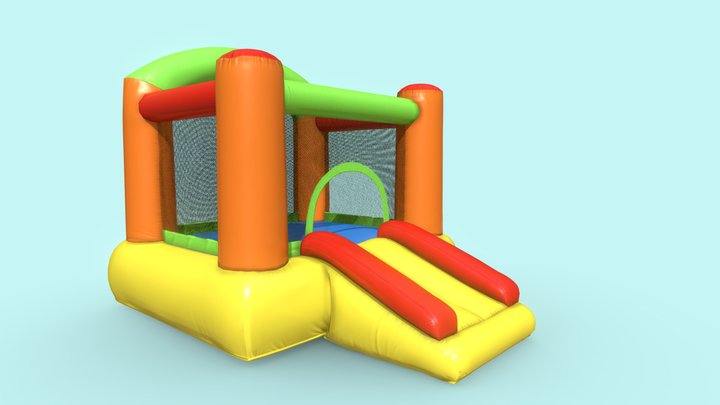 Inflated Party Tent Castle for Kids 3D Model