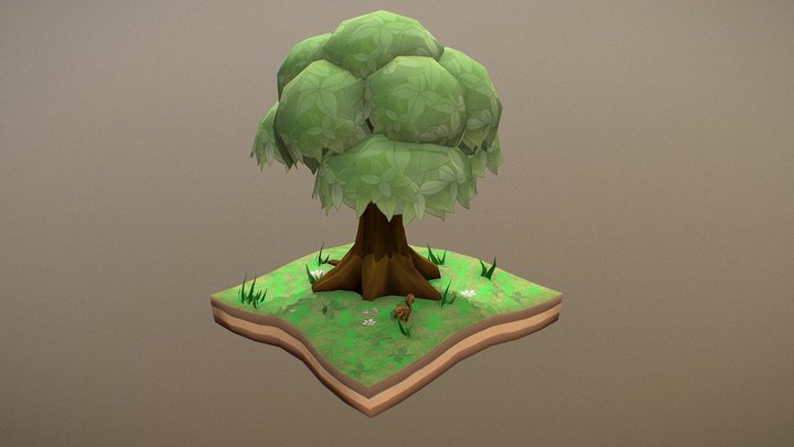 Little squirrel tree 3D Model