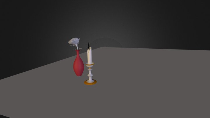 Rose&candle 3D Model