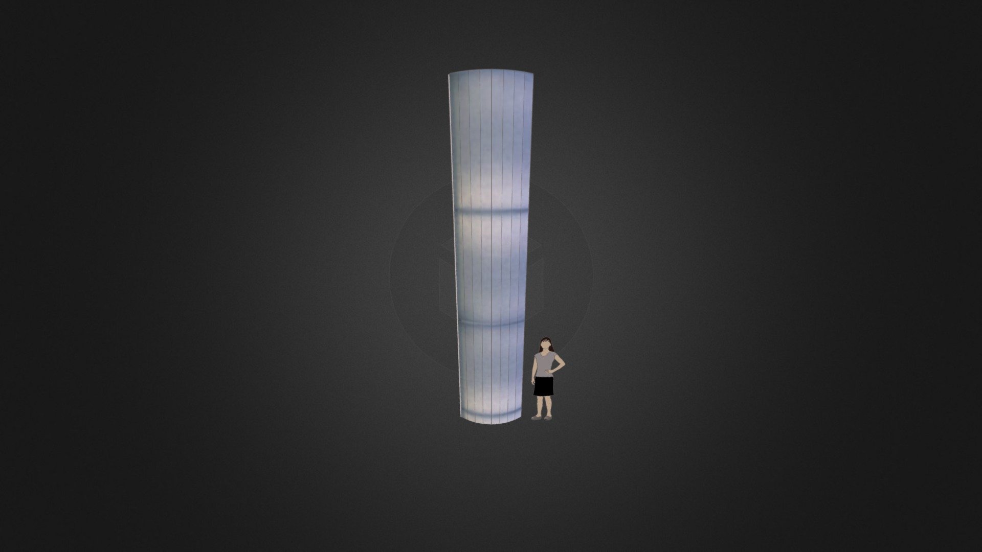 Curved Nuvoile Column - Code:COLL-NVCRV — Sketchfab embed 3D viewer