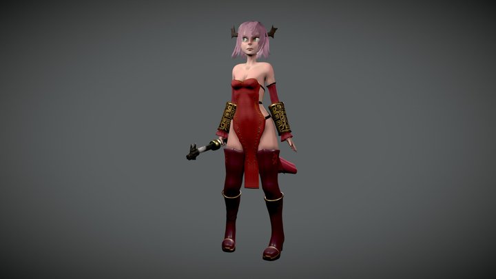 Dragon Girl 3D Model