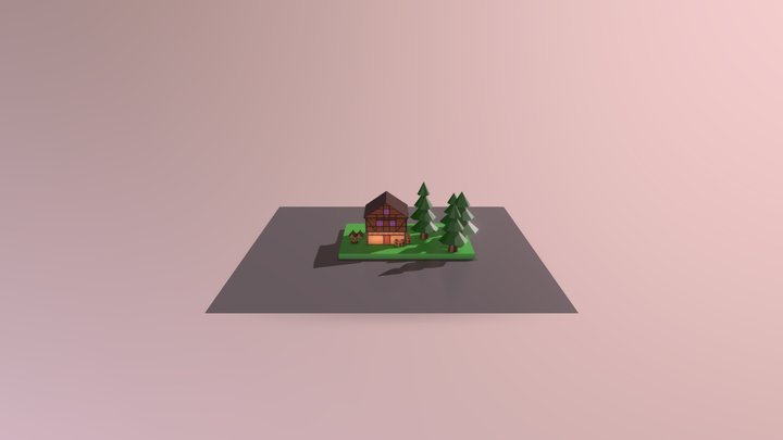First Model (Lowpoly Medieval House) 3D Model