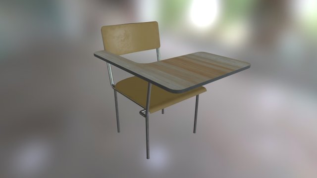 High School Desk 3D Model