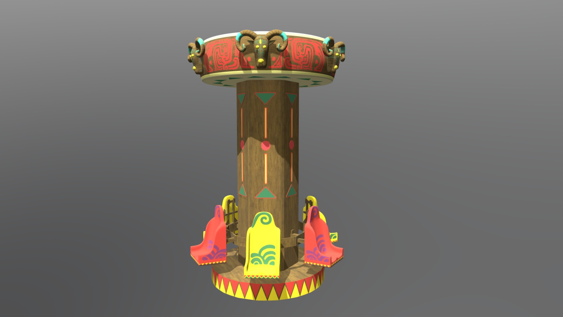 3D model Children lifting tower - This is a 3D model of the Children lifting tower. The 3D model is about a colorfully decorated tower.