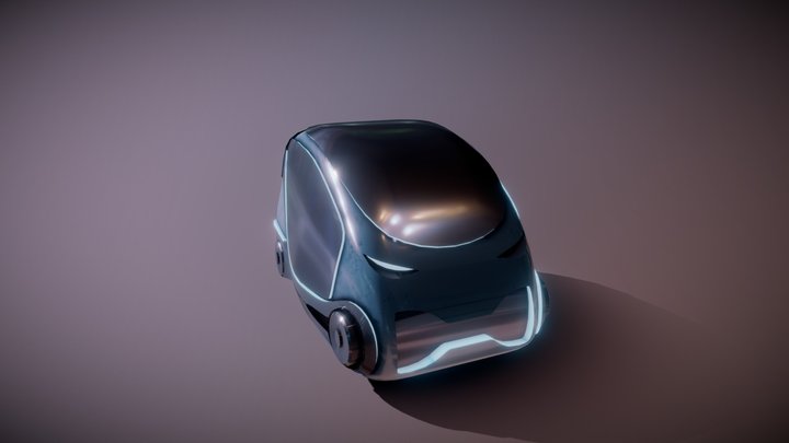 Futuristic Neon Smartcar 3D Model