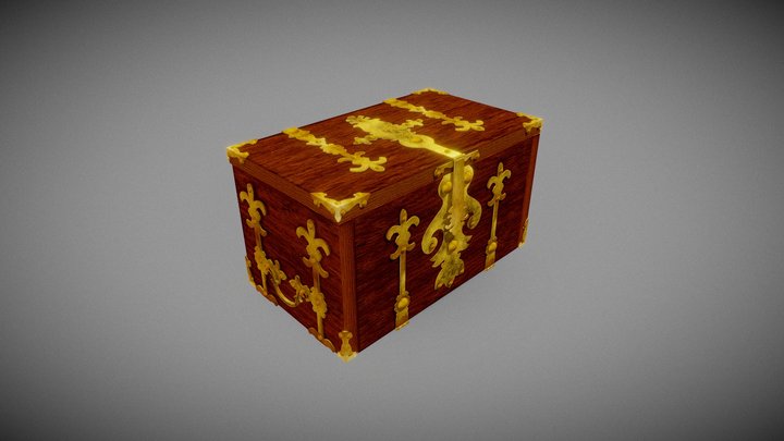 Ancient Wooden Box 3D Model