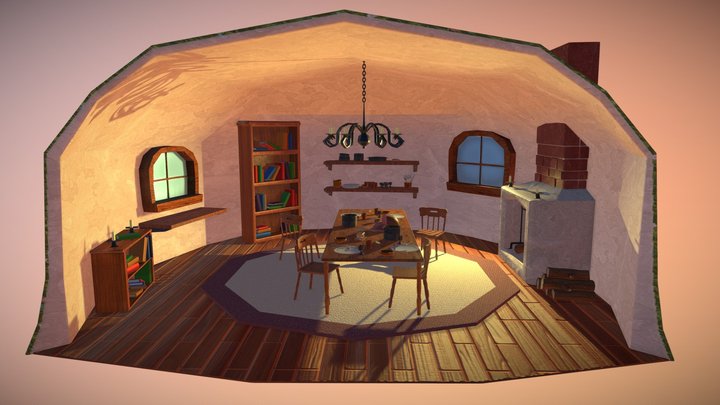 Diorama: Hobbit Home Dining 3D Model