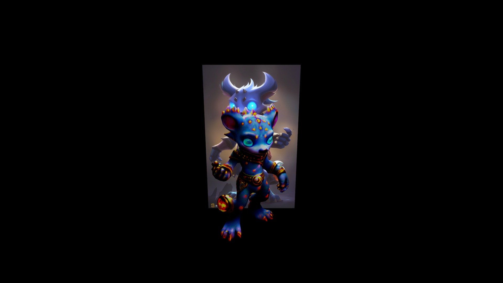 cartoon figurine of a blue and white fictional - Download Free 3D model ...