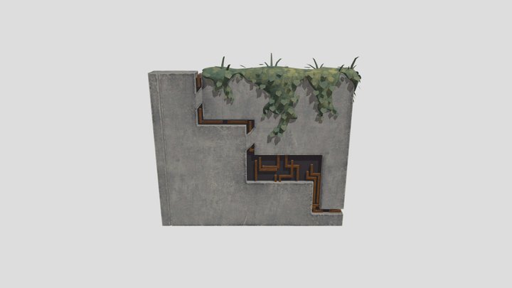 ancient tech wall 3D Model