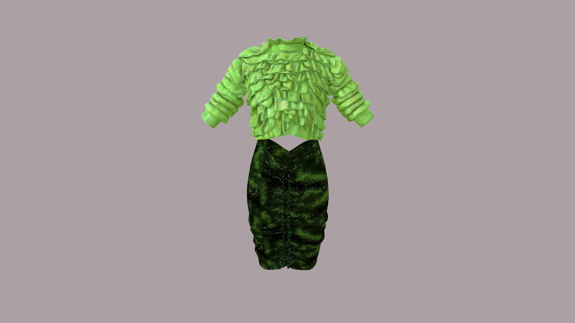 Biolum Skirt Outfit_Low Poly2