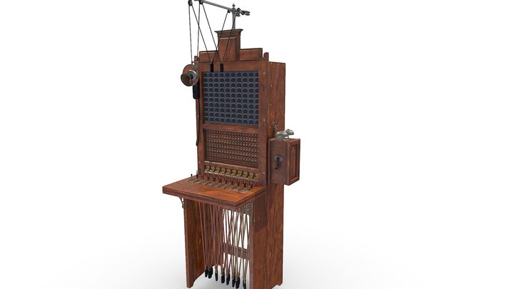 Klappenschrank für 100 Teilnehmende, 1886 3D Model