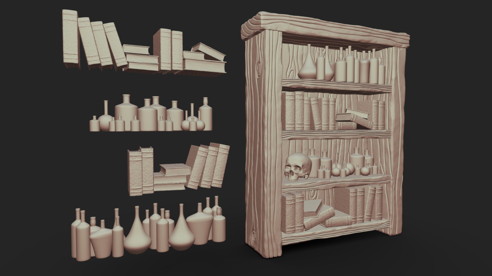 Shelving unit with accessories printable - Buy Royalty Free 3D model by ...