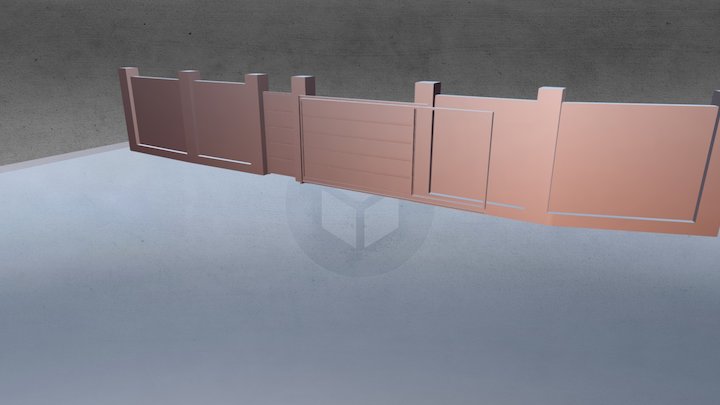 Откатные Алютех панель филенка 3D Model