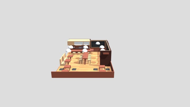 Japanese Rooftop Cafe 3D Model