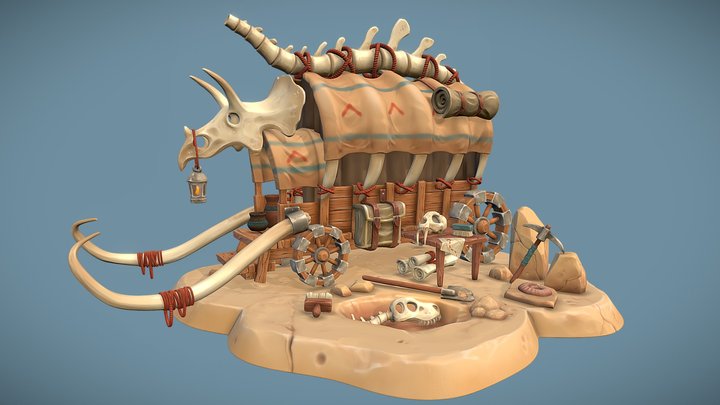 Archeologists Wagon - Sculpting Exam 3D Model